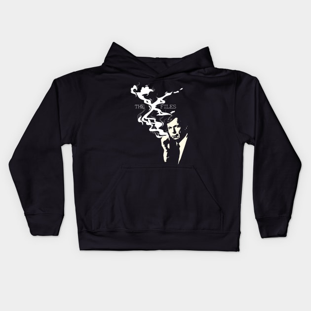 the cigarette smoking man Kids Hoodie by wet_chicken_lip